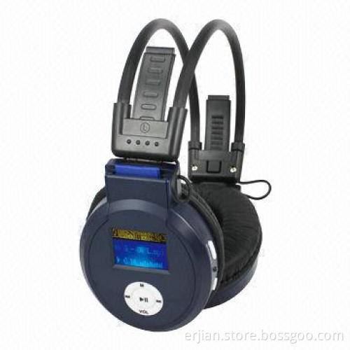 Foldable Design Wireless MP3 Player Headphone with LCD Screen, SD Card Slot, FM Radio